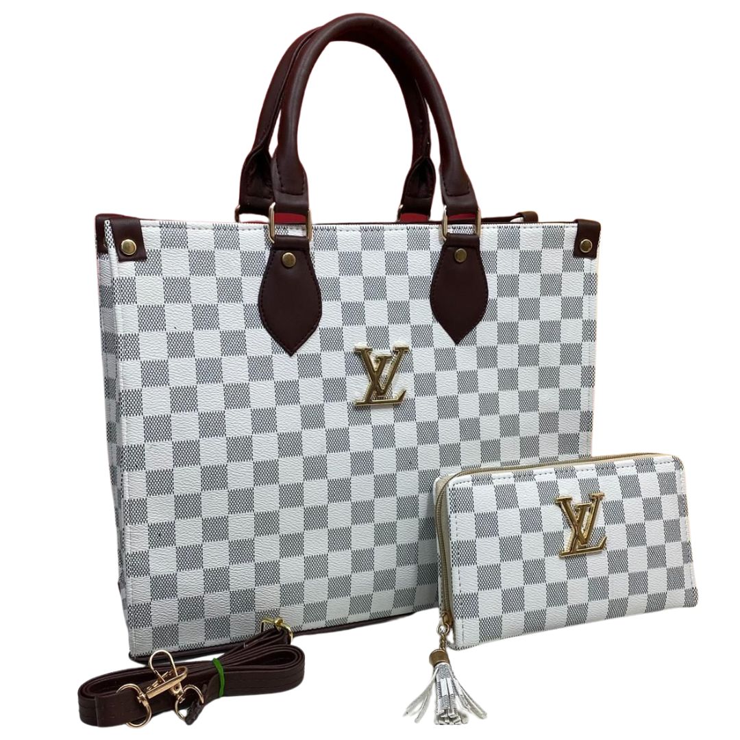 Lv best sale checkered tote