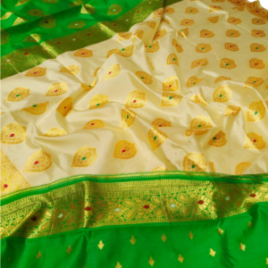 Exclusive Assam Silk Mekhla Gorod With Mina Multi Butta Soft Sari