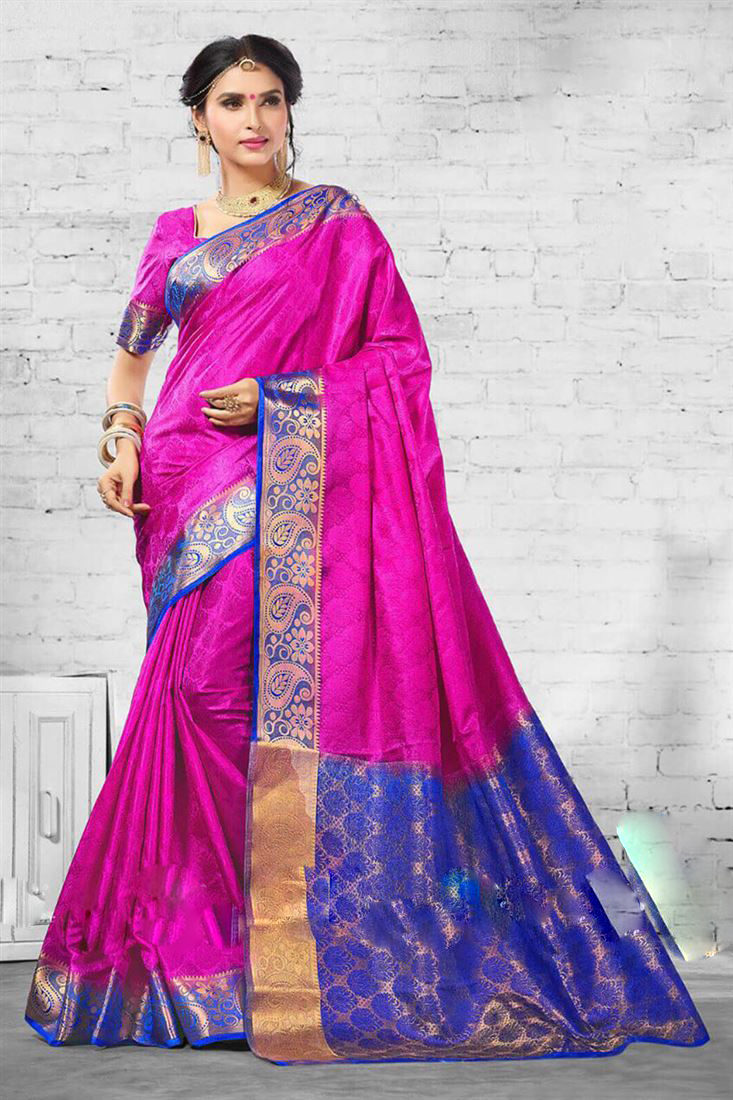 Majenda - Hand Dyed Weaved Jacquard Designer Saree
