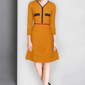 Mustard and Blue Sleek Dress
