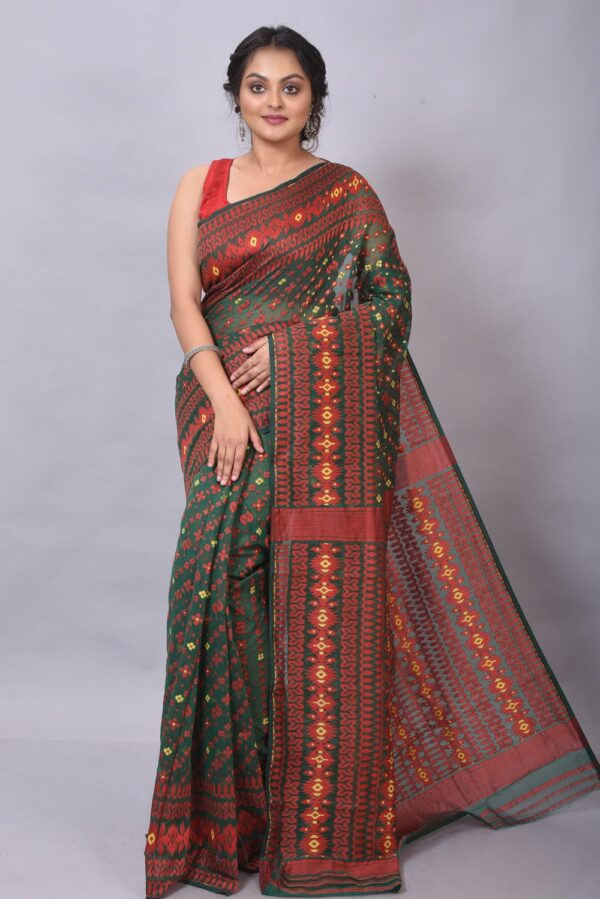 Buy Maslin sea jamdani Saree of Bangladesh Online - Uttariya