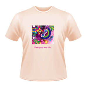 Pink Colourful Design your life quoted Polyseter T-Shirt