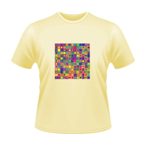 Yellow Coloured Blocked Polyseter T-Shirt