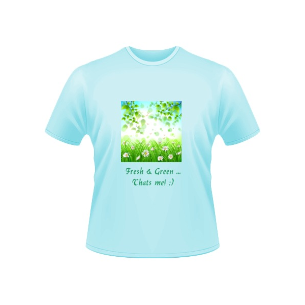 Light Blue Nature Polyseter T-Shirt
